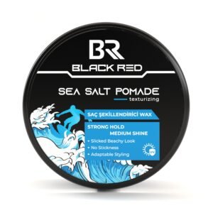 black red sea salt pomade for men, 120ml | strong hold | beachy texture | medium shine